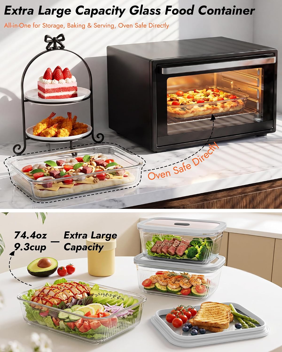 2 Pack Glass Food Storage Cont - đánh giá và giá Meal Prep Freezer