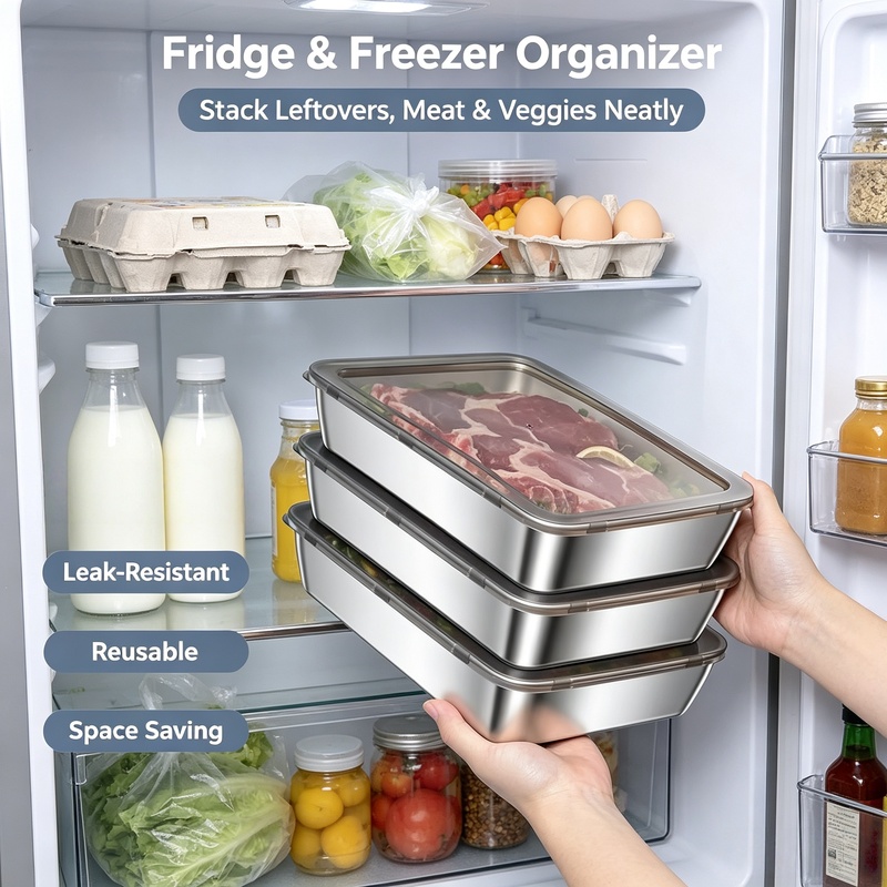 Stainless Steel Square Tray wi - đánh giá và giá Meal Prep Seafood