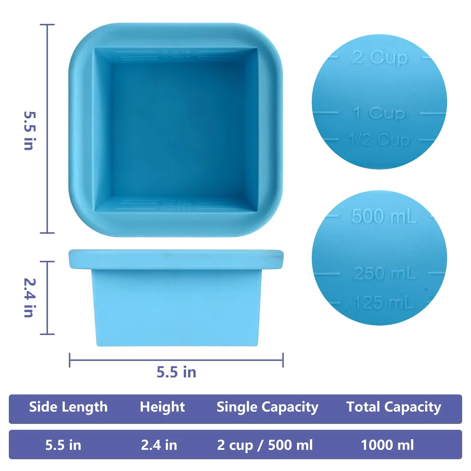 1 2 Cup Silicone Soup Freezer  - đánh giá và giá Meal Prep Freezer
