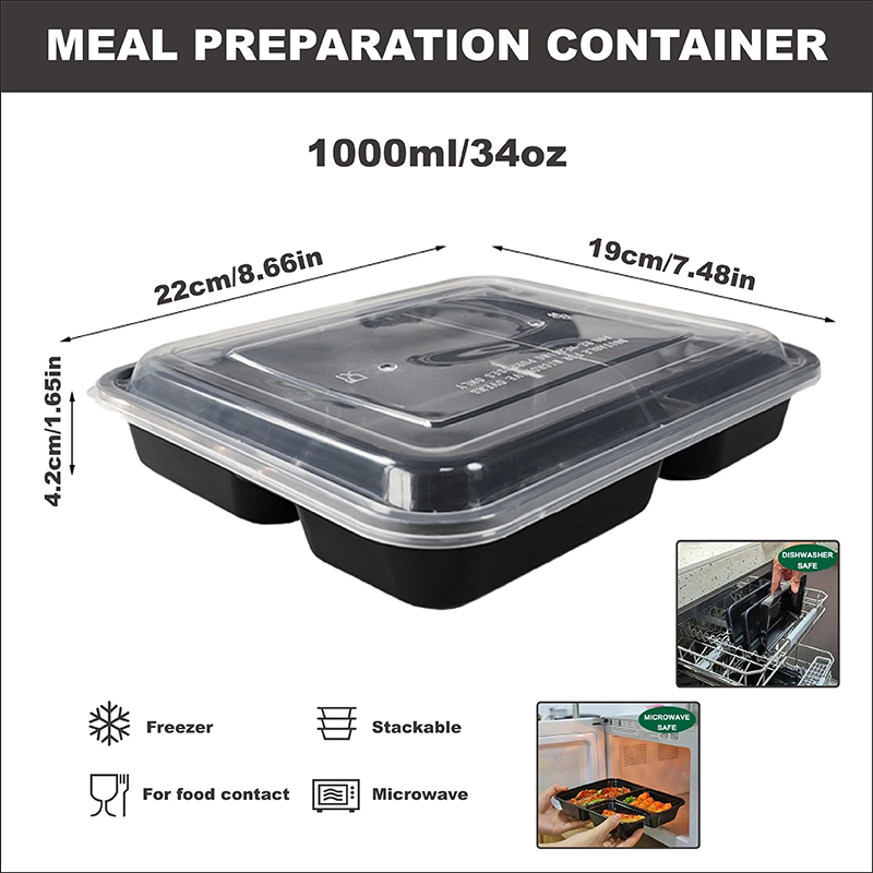 3-Compartment 34 Oz/1000 Ml, 1 - đánh giá và giá Meal Prep Freezer